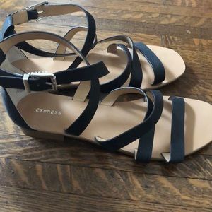 Express Strappy Black Sandals Sz 10
